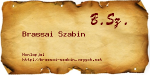 Brassai Szabin névjegykártya